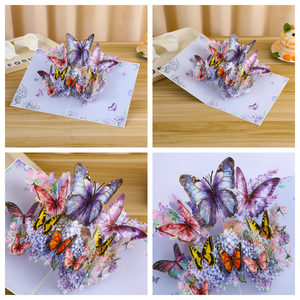 3D handmade <span class=keywords><strong>Pop</strong></span> Up bướm loạt thiệp chúc mừng giấy khắc hoa lễ hội phước lành Quà Tặng bó hoa gấp Thiệp mời - Product Image 5