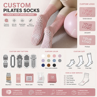 Chaussettes de yoga organiques antidérapantes personnalisé pour le sport et le fitness Chaussettes de sport brodées avec poignée