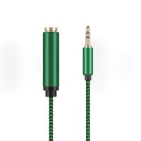 Cable de Transmisión de Audio de Alta Calidad, Trenzado de PVC, Chapado en Oro, de 3.5mm a 6.35mm, Macho a Hembra, para Micrófono de 6.35mm