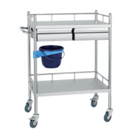 Chariot logistique robuste en acier avec étagères grillagées ALLWORLD CH05104, 930*1050*600mm, quatre roues, revêtement poudré, OEM/ODM