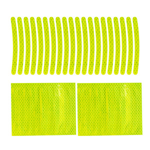 Autocollant réfléchissant pour jante de voiture, 9 cm, vert, qui brille dans le noir, autocollant d'avertissement en PVC adhésif - Product Image 2