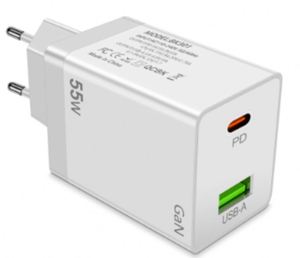 ที่ชาร์จ55W USB PD + QC3.0 USB ชาร์จเร็วที่ชาร์จติดผนังปลั๊ก EU US ที่ชาร์จติดผนังสำหรับ iPhone 15 14 13 - Product Image 1