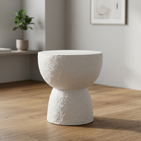 Mesa de Centro de Concreto Blanco de Lujo Vietcraft, Moderna, Impermeable, Resistente para Exteriores, Mueble de Diseño para Parques, Garantía de 24 Meses