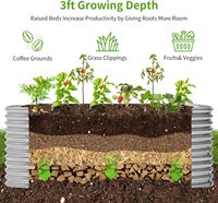 Kit de jardinière surélevée robuste en métal galvanisé 8x4x3 pieds, ovale, pour plantes à racines profondes, légumes, fleurs, herbes, grande taille