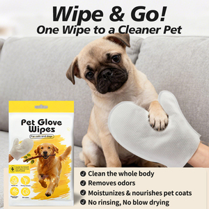 Salviette Monouso per Cani Senza Profumo, Morbide, Grandi, in PET, Senza Risciacquo, 6 Pezzi, Formula Delicata per Pulizia Profonda - Product Image 1