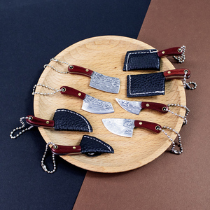 Mini Cuchillo de Bolsillo Creativo con Hoja Fija en Forma de Hacha, 8 Variantes, con Funda de Cuero - Product Image 6