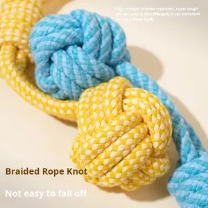 Juguete para masticar perro de peluche interactivo con luz de sonido chirriante ecológico, juguete para mascotas con nudo de cuerda de tira y afloja para perros pequeños y medianos - Product Image 4