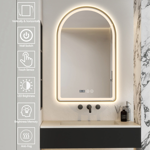 <span class=keywords><strong>Espejo</strong></span> de <span class=keywords><strong>Baño</strong></span> LED Moderno HD con Marco, Antivaho, Iluminado, Colgante, con Interruptor Táctil Regulable y Luces - Product Image 2