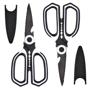 <b>Kitchen</b> <b>Shears</b> Stainless Steel Black Titanium V-shaped Blade For Home Use With Protective Covers - Product Image 1