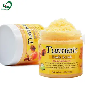 Chinaherbs wholesale turmeric whitening body scrubs organic exfoliating lip yoni face skin care natural organic vegan women bath