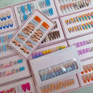 Wholesale Press On Nails Bling Different size 24pcs in one set High Quality Machine made Press On Nails