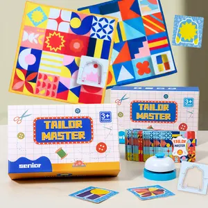 montessori board toys shape color learning matching clothes kids tailor master game with bell