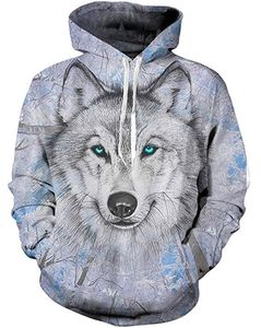 Felpa da uomo con cappuccio grafica lupo, felpa con cappuccio traspirante leggermente elasticizzata attiva per Outdoor primavera autunno - Product Image 5