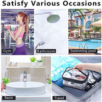 Trousse de Toilette Imperméable en PVC avec Fermeture Éclair, Grande Trousse de Voyage pour Maquillage, Personnalisable, Noire Transparente, Capacité 3-6L, Idéale pour l'Aéroport