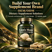 Capsules de Champignon Crinière de Lion à Étiquette Personnalisée, 120 Comprimés, Complément Alimentaire pour Hommes, Soutien Énergétique Ciblé, Sans Caféine, OEM ODM