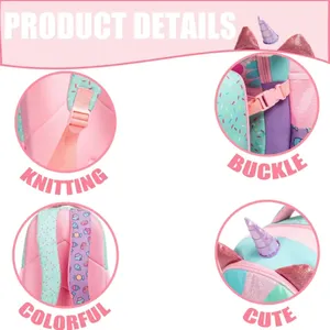 Mochila Escolar con Diseño de Animales para Niñas, con Lonchera y Estuche para Lápices, para Estudiantes de Primaria y <span class=keywords><strong>Preescolar</strong></span> - Product Image 6