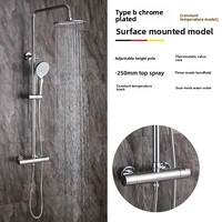 Ensemble de douche thermostatique moderne en céramique, mitigeur monocommande eau chaude/froide, robinet de salle de bain mural en laiton, idéal pour hôtels