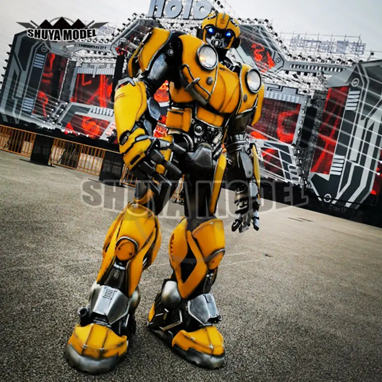 Party Gundam Robot cosplay human size bumble bee 3D cube wearable for customized adult transformer mascot