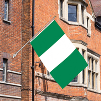 Drapeau du Nigéria en gros, drapeaux nationaux personnalisés de tous les pays, 3x5 pieds, en fibre de polyester pour extérieur, livraison rapide, personnalisable