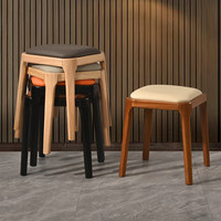 Chaises de salle à manger en bois massif, style nordique minimaliste, luxe moderne, 2, 4, 6, 8, 10 places, pour intérieur, cuisine, hôtel, design empilable en cuir