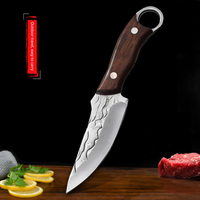 Couteau de camping multifonctionnel portable, forgé à la main, petit format, lame affûtée pour la viande, idéal pour le camping en extérieur et les fruits