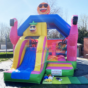 Aufblasbare flamingo-hupfburg mit rutsche <b>inflatable</b> bouncy castle for kids commercial party bounce <b>house</b> - Product Image 4