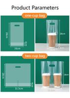 Sac de transport transparent en plastique avec poignée pour gobelets, idéal pour bubble tea, café, soupes et livraison de boissons à emporter