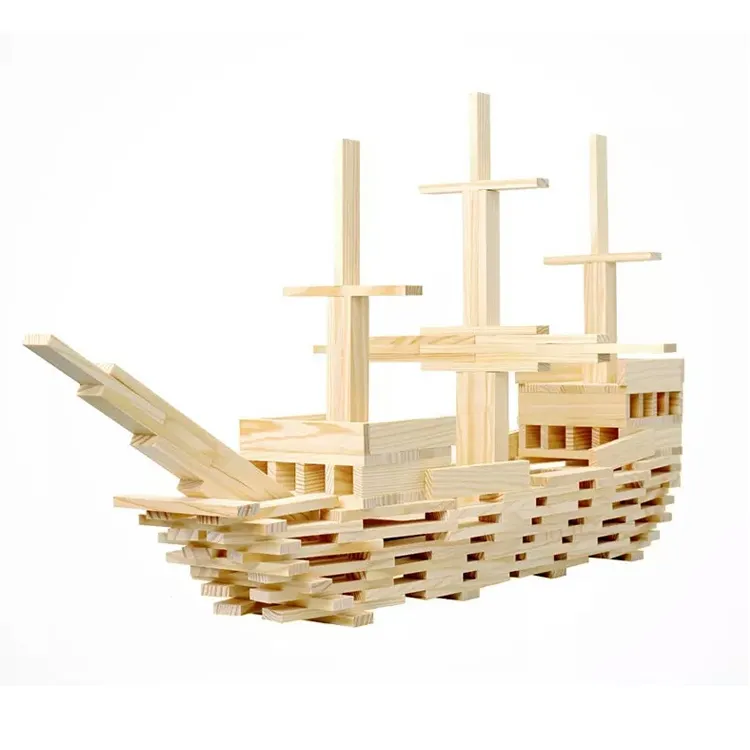 Intelligence Educational 200pcs Wooden DIY Construction Building Model Blocks Toys For Kids