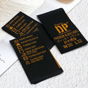 High-Density Luxury Eco-Friendly JC Square Soft Satin Woven <strong>Label</strong> Brand Name Logo Textile Patch <strong>Jeans</strong> Private T-Shirt <strong>Label</strong> - Product Image 2