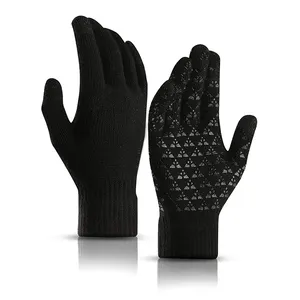 Custom Men And Women Touch Screen Acrylic Mittens Winter Fishing Working Outdoor Thermal Gloves For Running Driving