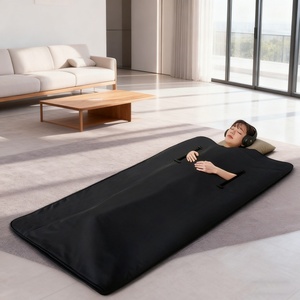 Couverture de sauna portable OEM, enveloppante, pour usage domestique et spa, chauffage 1 zone, fermeture éclair, personnalisable avec trous pour les bras - Product Image 1