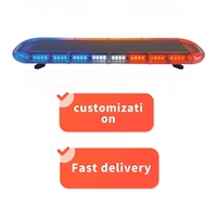Barre lumineuse de signalisation à profil bas rouge, blanc, bleu, ambre avec éclairage d'allée, fonction SOS arrière - Accessoire de voiture avec 2 ans de garantie