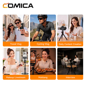 COMICA Vimo Me (โทรศัพท์ B) ไมโครโฟนไร้สายแบบหนีบเสื้อขนาดเล็ก 2TX+1 USB‑C RX ระบบลดเสียงรบกวนอัจฉริยะ 48kHz 24bit แบตเตอรี่ใช้งานได้ 34 ชั่วโมง - Product Image 6
