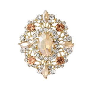 Broche de luxe en électroplaqué rouge <span class=keywords><strong>champagne</strong></span> en forme de fleur, bijoux pour femmes, souvenirs de mariage, cadeaux pour petite amie, broches tendance de créateur - Product Image 5