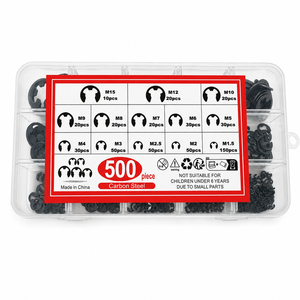 Lot de 500 anneaux de retenue externes en acier au carbone, type E, M1.5-M15, circlip E - Product Image 4