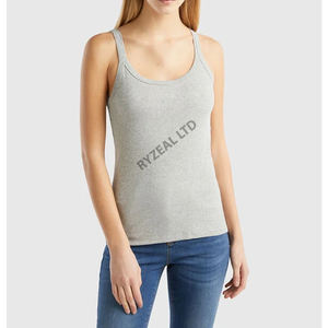 Camisetas sin mangas de moda de marca impresas personalizadas para mujer, estilo informal transpirable, Color sólido para la temporada de verano, ropa de capas individuales - Product Image 3