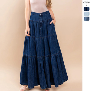 <span class=keywords><strong>Gonna</strong></span> Lunga Estiva Sexy e Casual in Denim Vintage a <span class=keywords><strong>Vita</strong></span> <span class=keywords><strong>Bassa</strong></span> per Donne, Stile Europeo e Americano, Versatile per Vacanze - Product Image 1