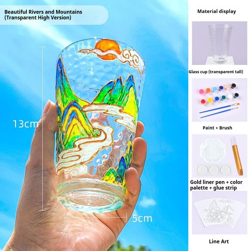High Quality Hand Drawn Glass Cup
