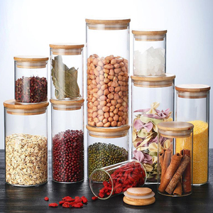 Set di Barattoli da Cucina per Conservazione di Tè, Caffè, <span class=keywords><strong>Zucchero</strong></span> <span class=keywords><strong>e</strong></span> Spezie, <span class=keywords><strong>Contenitori</strong></span> in Vetro Borosilicato per Alimenti - Product Image 1