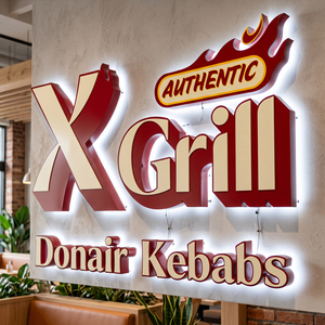 Enseigne LED personnalisée, logo en métal 3D rétroéclairé pour entreprise, restaurant, café, lettres illuminées dorées, signalétique murale intérieure - Product Image 1