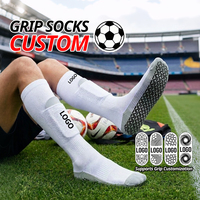 Calcetines de Fútbol Personalizados de Algodón Transpirable con Agarre Antideslizante y Bolsillo para Espinilleras para Hombre
