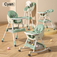 Chaise haute convertible 3-en-1 Clafbebe pour tout-petits, chaise haute pour bébé, chaise de repas pliable en plastique pour bébé