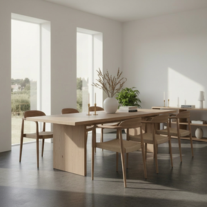 Silla de Comedor Moderna, Ecológica y Duradera de Madera de Teca, Silla con Brazos y Asiento Tejido, Silla Lateral de Madera para Comedor, Hogar, Hotel, Apartamento - Product Image 1