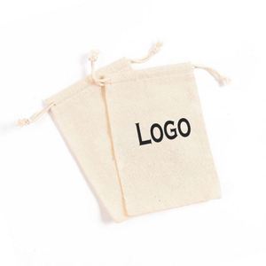 Sac en coton réutilisable à cordon coulissant, sac cadeau en coton avec logo imprimé, vente chaude - Product Image 4