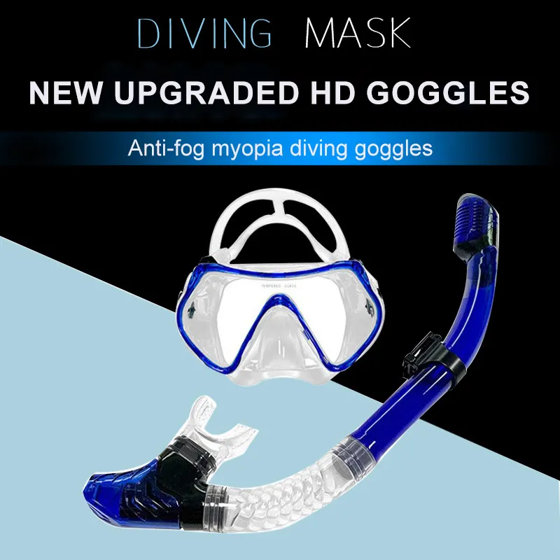Custom Snorkel Mask Scuba Diving Equipment Professional Snorkeling Gear For Adults Silicone Diving Mask Snorkel Set