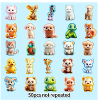 Pegatinas 3D de Animales Lindos de Dibujos Animados, Pegatinas Decorativas para Cuadernos de Jardín de Infantes, Pegatinas Adhesivas de Demonios