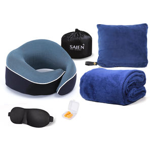 Selimut Perjalanan Multifungsi <span class=keywords><strong>Set</strong></span> Masker Mata 3D Hitam Kualitas Tinggi Bantal Leher Perjalanan Ergonomis dengan Sumbat Telinga - Product Image 1