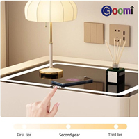Veilleuse 3 couleurs avec chargeur sans fil, port USB, haut-parleur Bluetooth, verrouillage numérique par mot de passe, armoire de rangement intelligente multifonctionnelle
