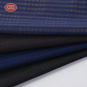 Hot sale polyester viscose spandex men trouser navy uniform material stripe tr suiting fabric