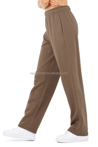 Hot Sale <strong>Womens</strong> Autumn <strong>Fleece</strong> <strong>Joggers</strong> Sportswear Baggy Pants Custom Straight Wide Leg <strong>Joggers</strong> - Product Image 2